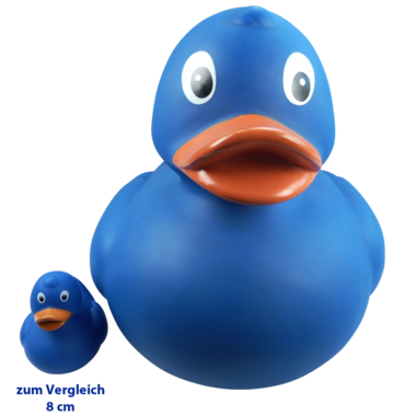 Große XXL Ente Blau Badeente Quietscheente Factotum