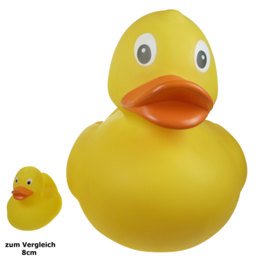 Große XXL Ente Gelb Badeente Quietscheente Factotum – Entengalerie
