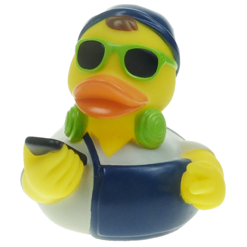 Cooler Jugendlicher Ente Badeente Quietscheente Grau Factotum