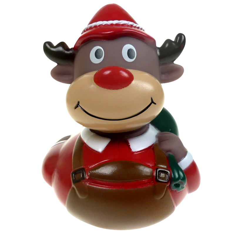 Rentier Tracht Weihnachten Ente Badeente Quietscheente Factotum
