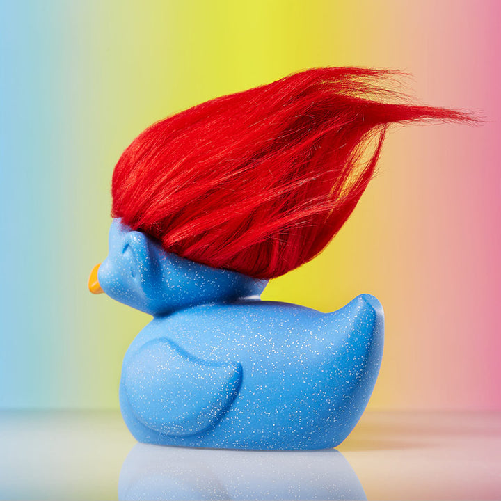 Trolls Blau Glitzer Glitter Troll Ente Badeente Sammelfigur TUBBZ