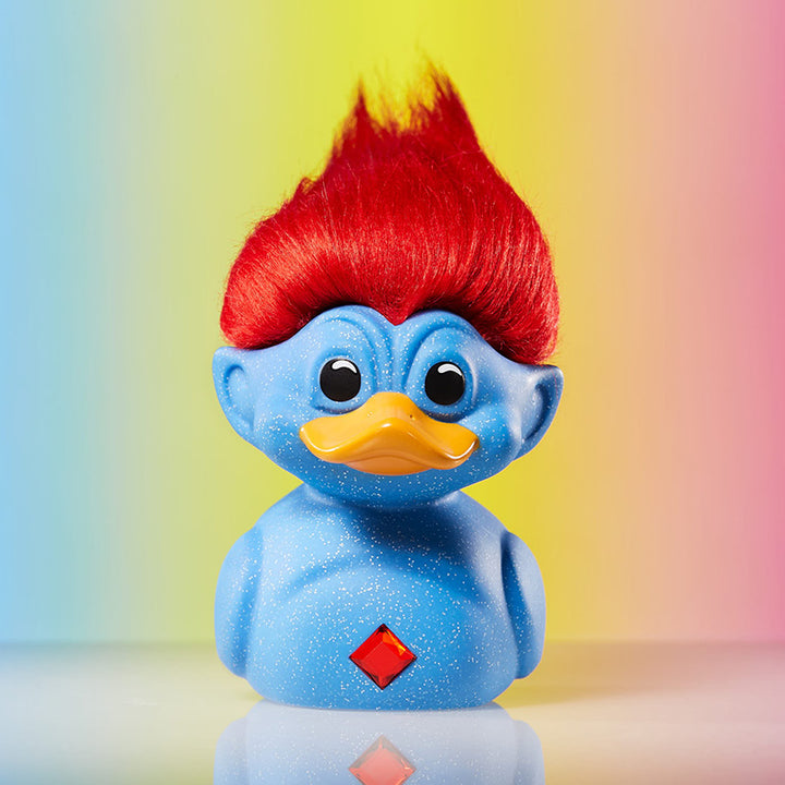 Trolls Blau Glitzer Glitter Troll Ente Badeente Sammelfigur TUBBZ