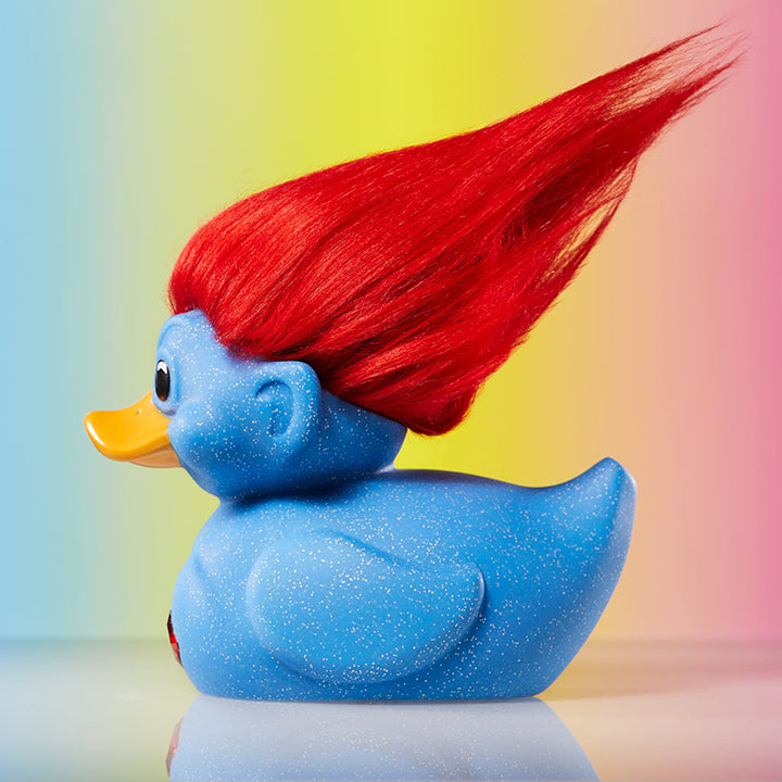 Trolls Blau Glitzer Glitter Troll Ente Badeente Sammelfigur TUBBZ