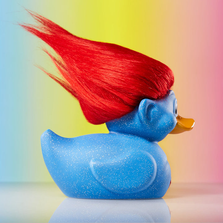 Trolls Blau Glitzer Glitter Troll Ente Badeente Sammelfigur TUBBZ