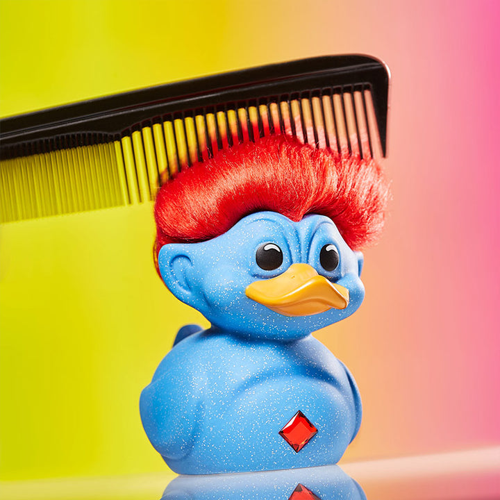 Trolls Blau Glitzer Glitter Troll Ente Badeente Sammelfigur TUBBZ
