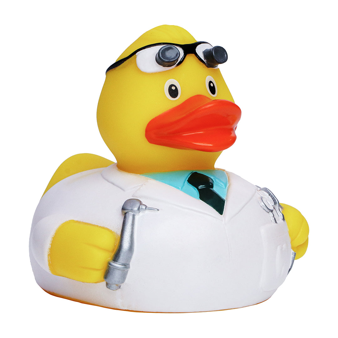 Duckshop Badeente Zahnarzt – Quietscheente 8 Cm Inkl. Schlüsselanhänger, Geschenk Für Mediziner Zahnarzt Ente Vinyl Langlebig