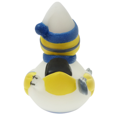 Ski Fahren Ente Badeente Quietscheente Weiss Gefrostet Factotum