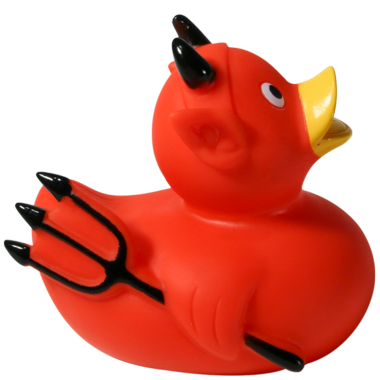 Teufel Rot Ente Badeente Quietscheente Gummiente Factotum