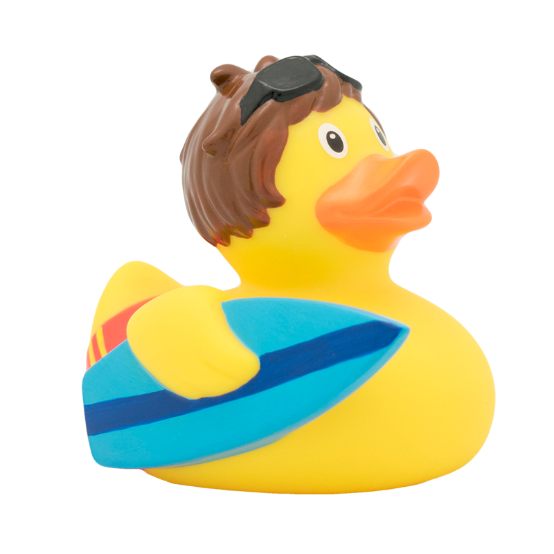 Surfer Ente Badeente Quietscheente Gummiente Lilalu