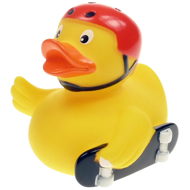 Skater Skateboard Ente Badeente Quietscheente Factotum
