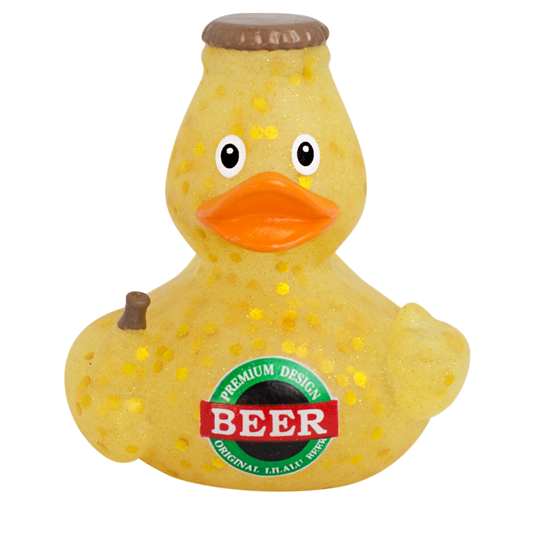 Bier Flasche Ente Badeente Quietscheente Lilalu