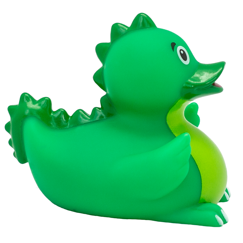 Dino Drache Ente Badeente Quietscheente Gummiente Lilalu