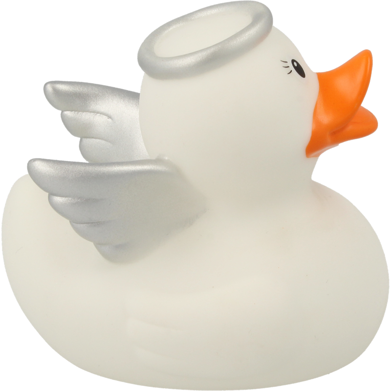 Engel Weiss Ente Badeente Quietscheente Gummiente Lilalu