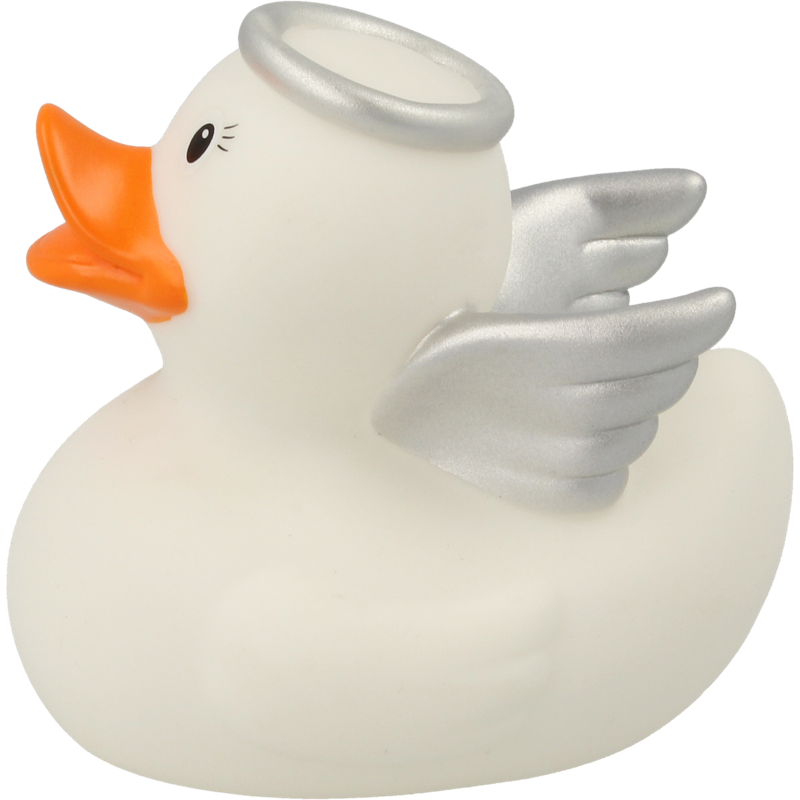 Engel Weiss Ente Badeente Quietscheente Gummiente Lilalu