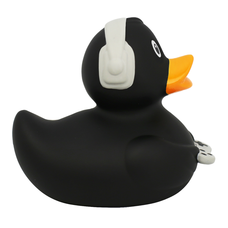 Gamer Gaming Ente Schwarz Badeente Quietscheente Gummiente Lilalu