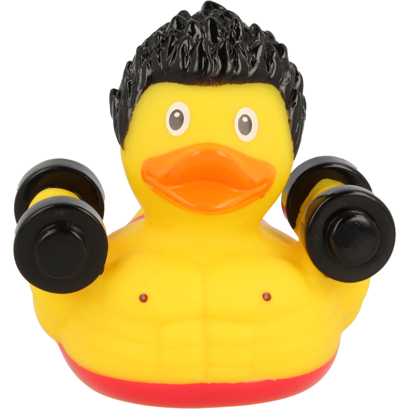 Fitness Bodybuilder Gym Ente Badeente Quietscheente Lilalu