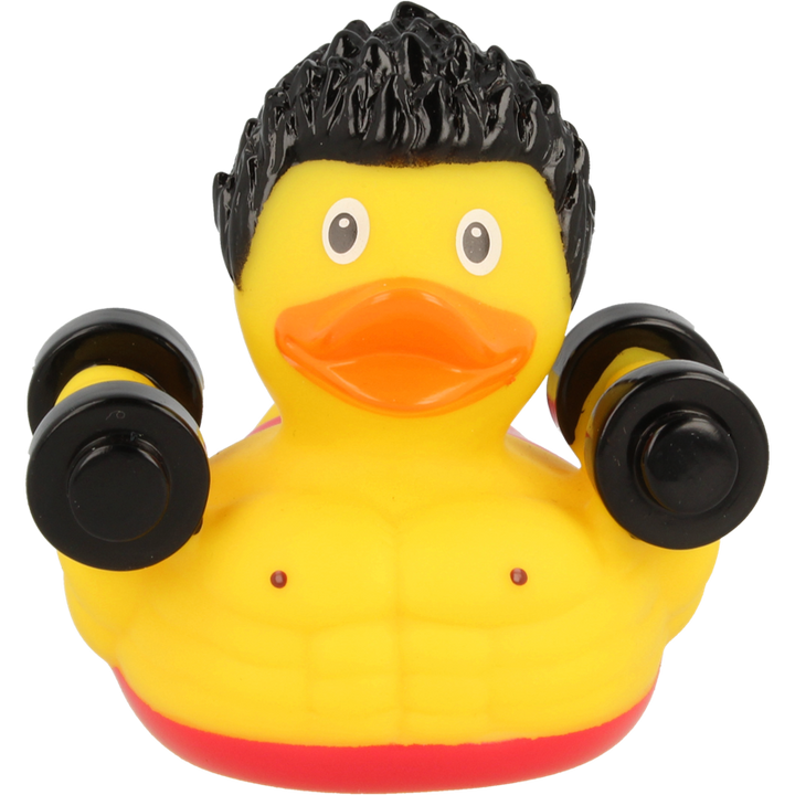 Fitness Bodybuilder Gym Ente Badeente Quietscheente Lilalu