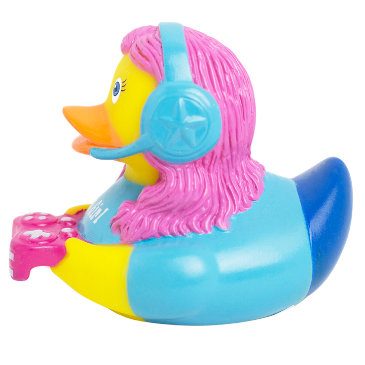 Gamer Ente Mädchen Badeente Quietscheente Gummiente Lilalu