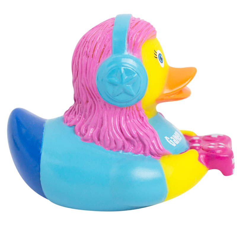 Gamer Ente Mädchen Badeente Quietscheente Gummiente Lilalu