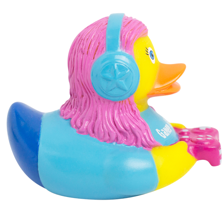 Gamer Ente Mädchen Badeente Quietscheente Gummiente Lilalu
