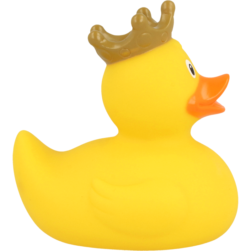 Ente Gelb mit Krone Badeente Quietscheente Lilalu