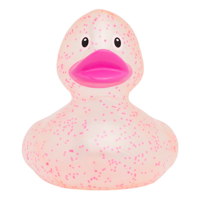 Glitzer Pink Konfetti Ente Badeente Quietscheente Gummiente Lilalu