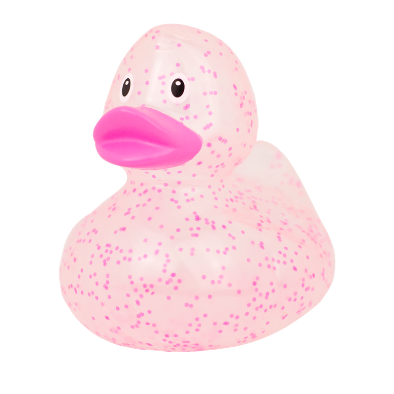 Glitzer Pink Konfetti Ente Badeente Quietscheente Gummiente Lilalu