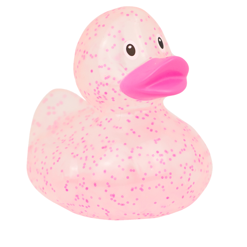 Glitzer Pink Konfetti Ente Badeente Quietscheente Gummiente Lilalu