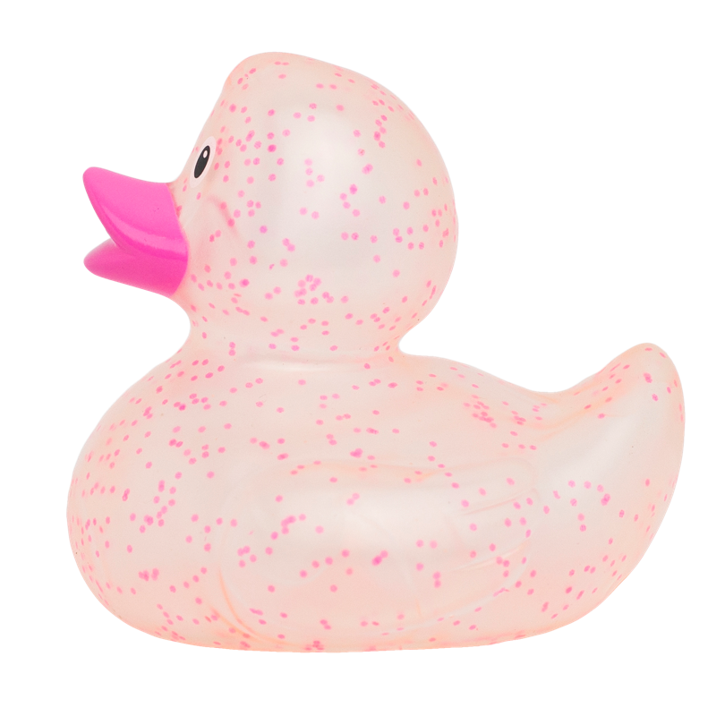 Glitzer Pink Konfetti Ente Badeente Quietscheente Gummiente Lilalu