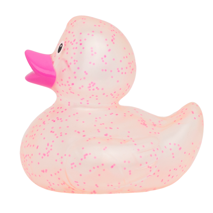 Glitzer Pink Konfetti Ente Badeente Quietscheente Gummiente Lilalu