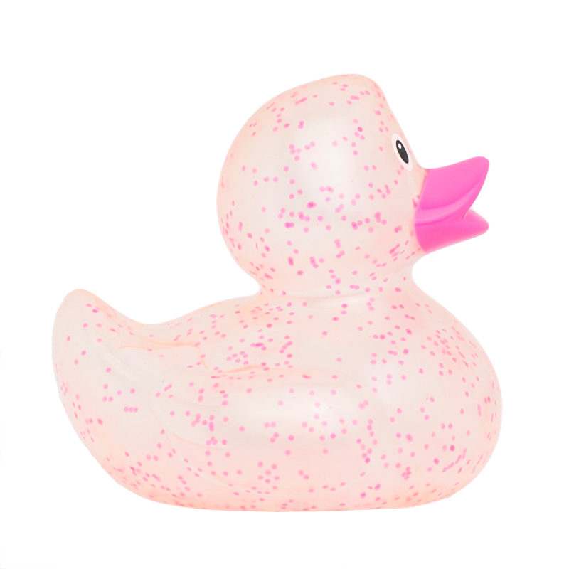 Glitzer Pink Konfetti Ente Badeente Quietscheente Gummiente Lilalu