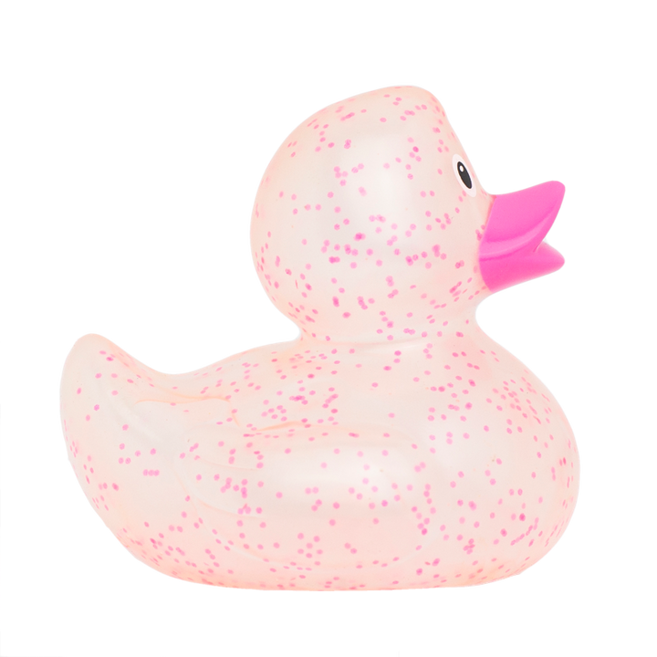 Glitzer Pink Konfetti Ente Badeente Quietscheente Gummiente Lilalu