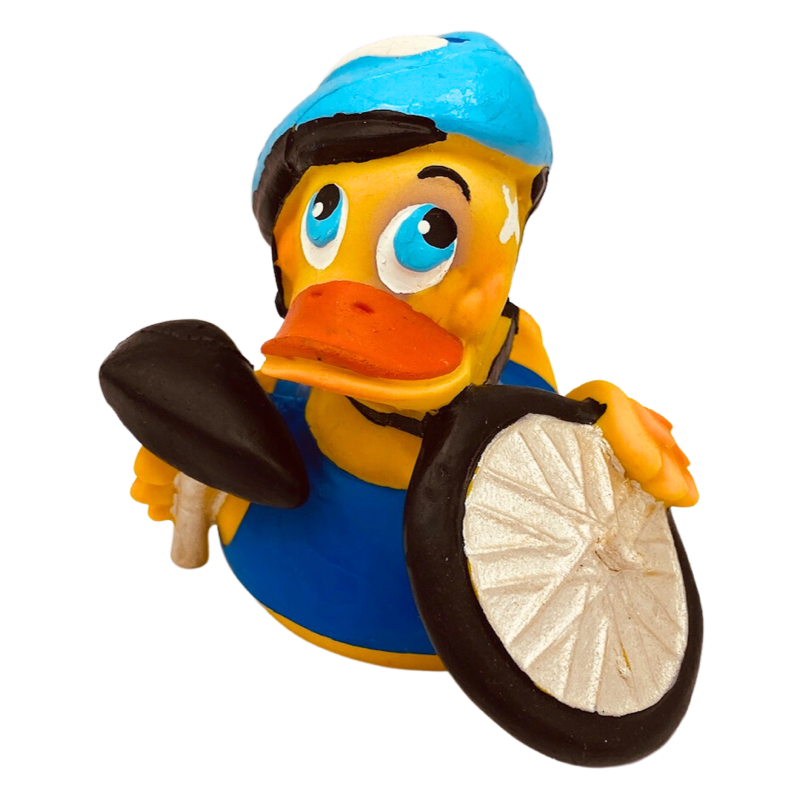 Fahrrad Radl Duck Quietscheente Badeente Naturkautschuk Lanco