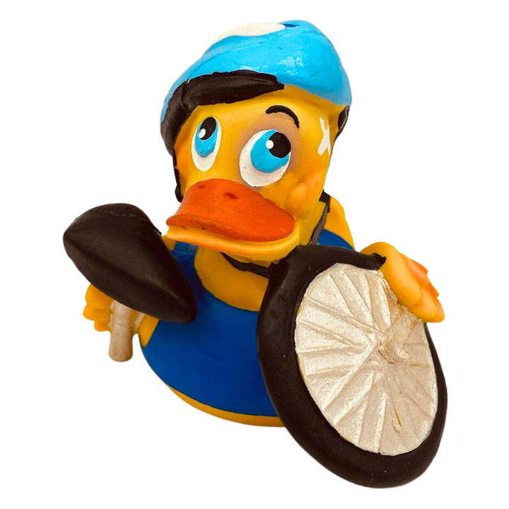 Fahrrad Radl Duck Quietscheente Badeente Naturkautschuk Lanco