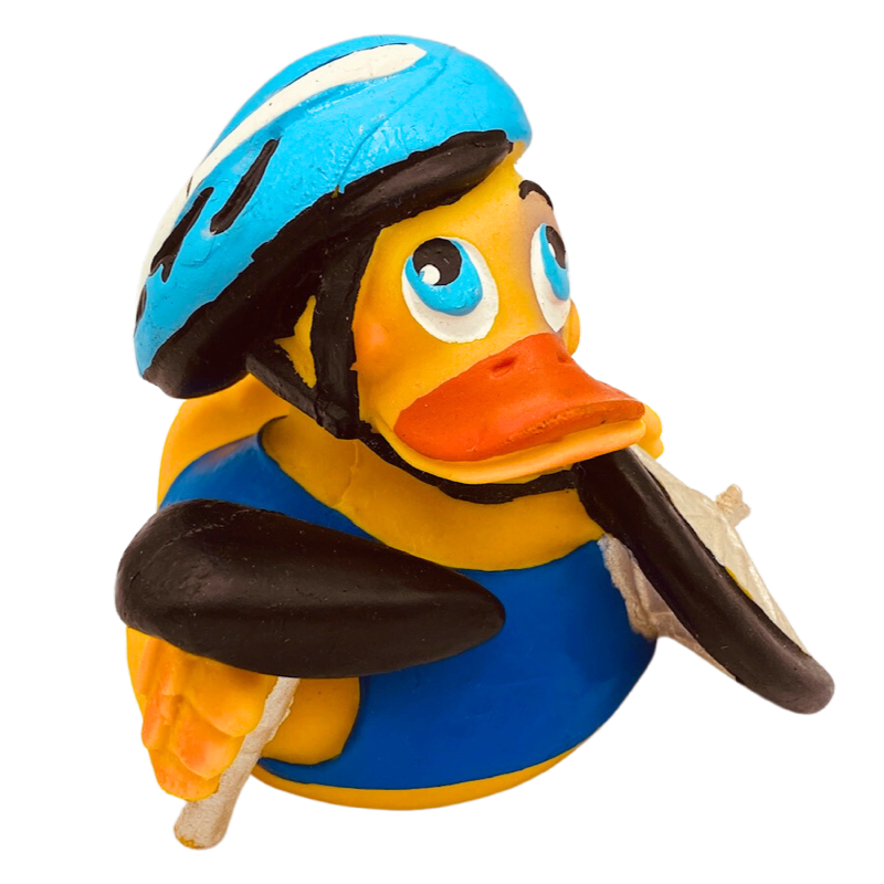 Fahrrad Radl Duck Quietscheente Badeente Naturkautschuk Lanco