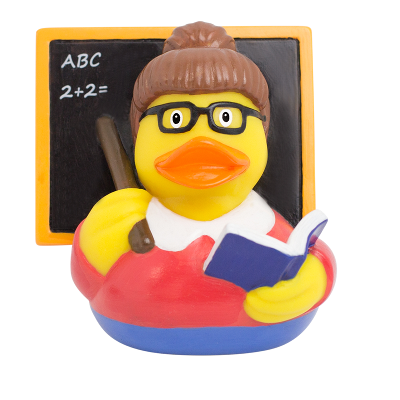Lehrerin Schule Ente Badeente Quietscheente Gummiente Lilalu