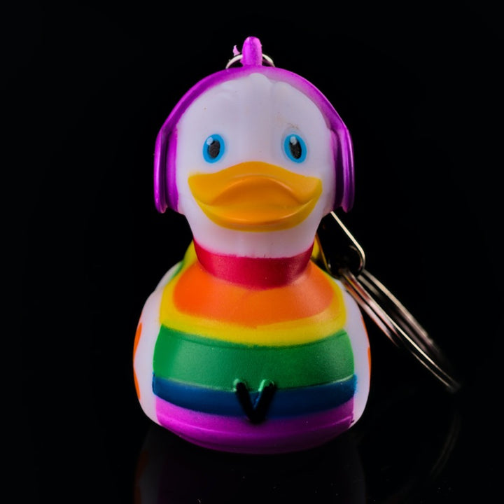 Liebe Frieden Regenbogen Ente Schlüsselanhänger Weiß Ducklin