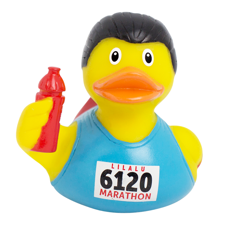 Läufer Jogger Marathon Badeente Quietscheente Lilalu