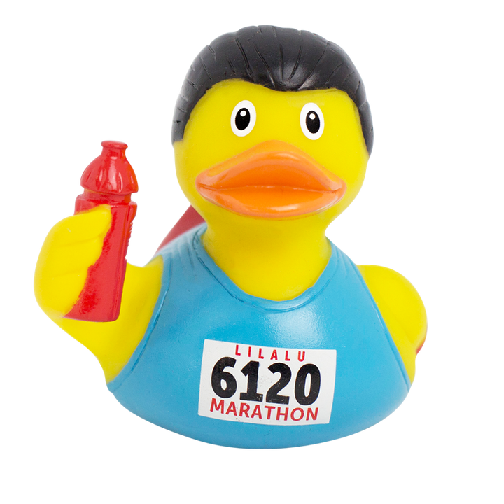 Läufer Jogger Marathon Badeente Quietscheente Lilalu