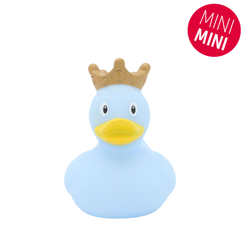 Mini Ente Krone Hellblau Badeente Quietscheente Gummiente Lilalu