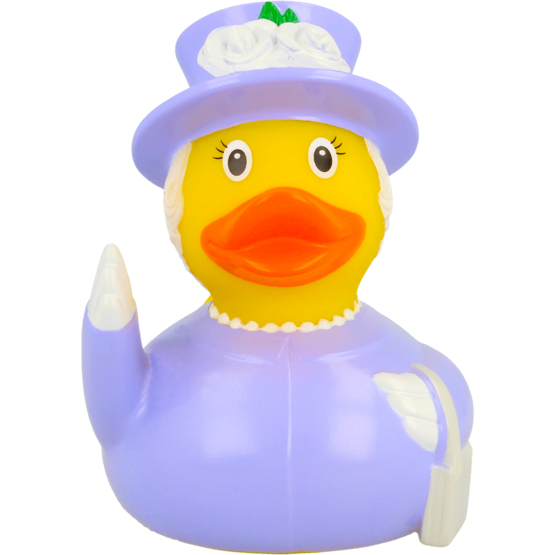 Queen Elisabeth Ente Badeente Quietscheente Gummiente Lilalu