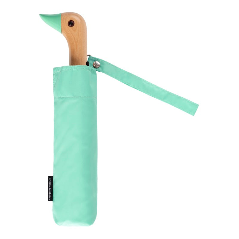 Regenschirm Mint Grün Birkenholzgriff Nachhaltig Original Duckhead