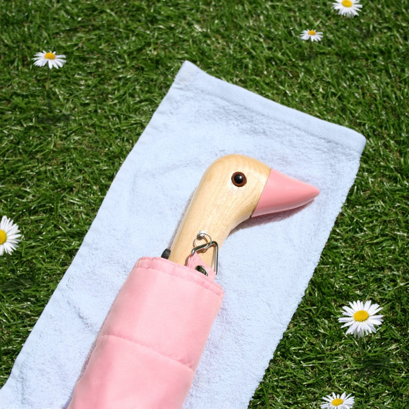 Regenschirm Pink Rosa Birkenholz Recycelter Stoff Original Duckhead