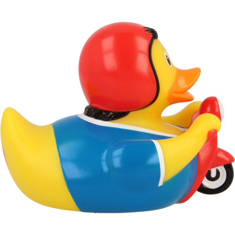 Roller Moped Ente Badeente Quietscheente Gummiente Lilalu