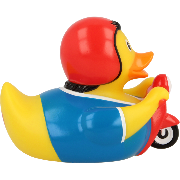 Roller Moped Ente Badeente Quietscheente Gummiente Lilalu