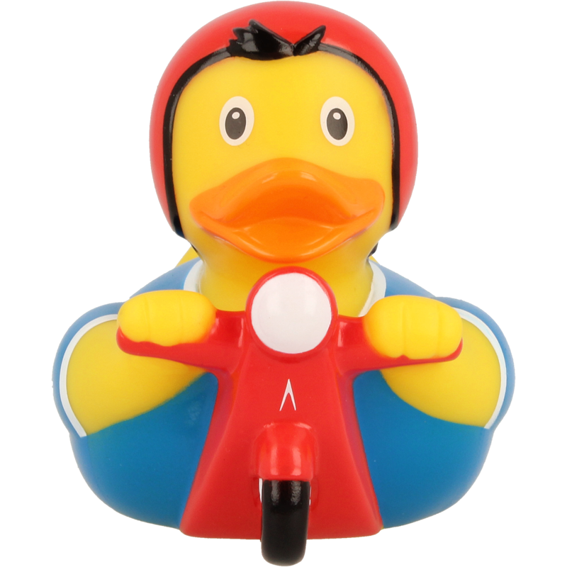 Roller Moped Ente Badeente Quietscheente Gummiente Lilalu