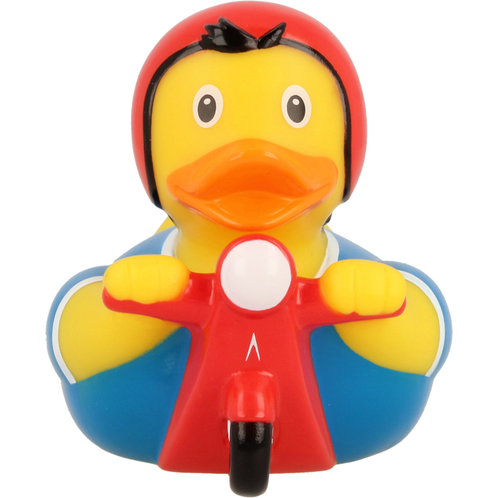 Roller Moped Ente Badeente Quietscheente Gummiente Lilalu