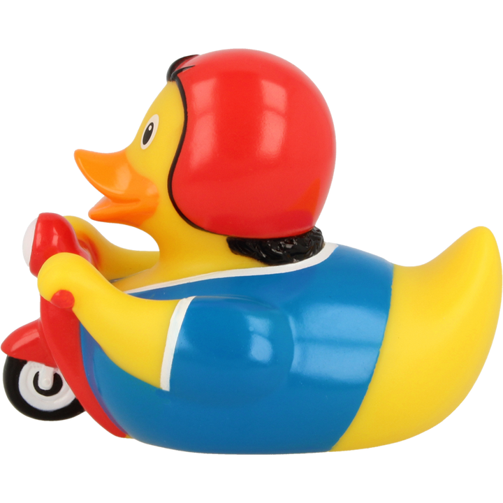 Roller Moped Ente Badeente Quietscheente Gummiente Lilalu