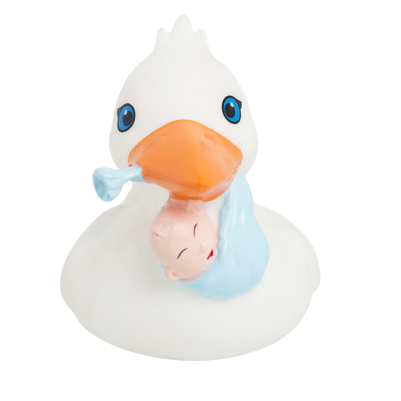 Storch Geburt Baby Ente Badeente Quietscheente Lilalu