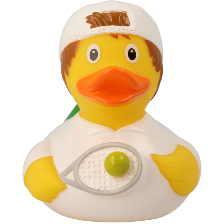 Tennisspieler Ente Badeente Quietscheente Gummiente Lilalu
